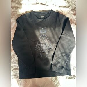 Fendi Black Crewneck Sweatshirt Bug Graphic Logo Designer Pullover Sweater 56